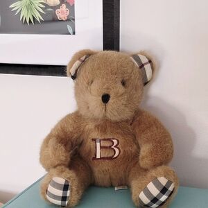 Vintage Burberry Monogram B Plush Teddy Bear
